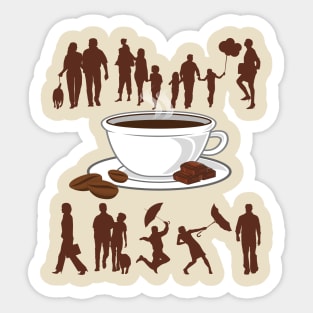 Coffee Makes People Happy - Coffee Lover Sticker